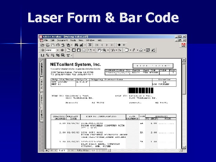 Laser Form & Bar Code 
