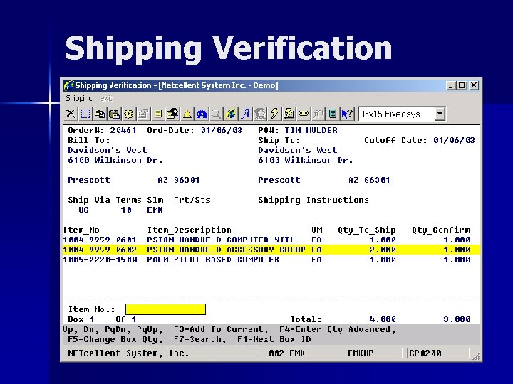 Shipping Verification 