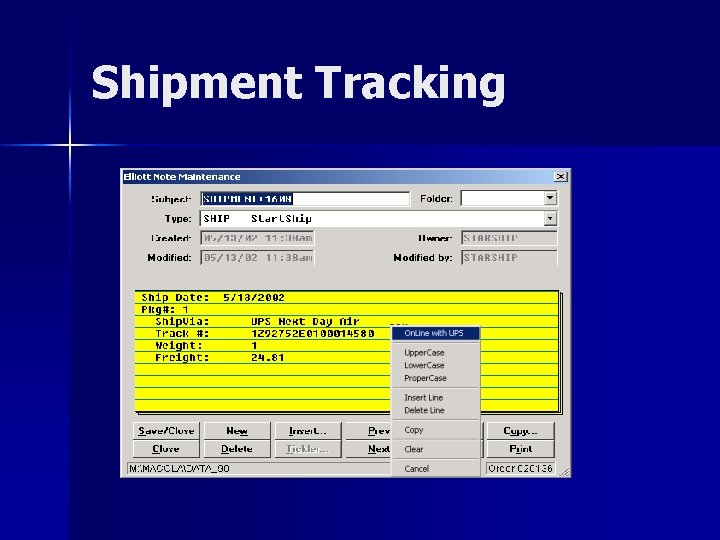 Shipment Tracking 