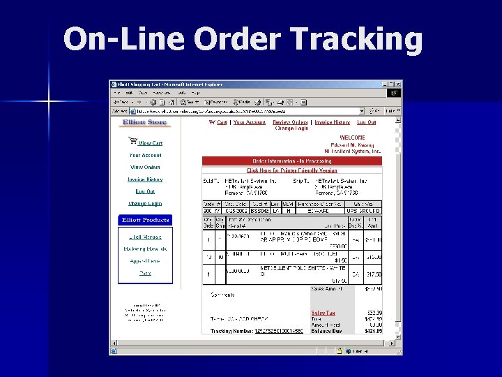 On-Line Order Tracking 