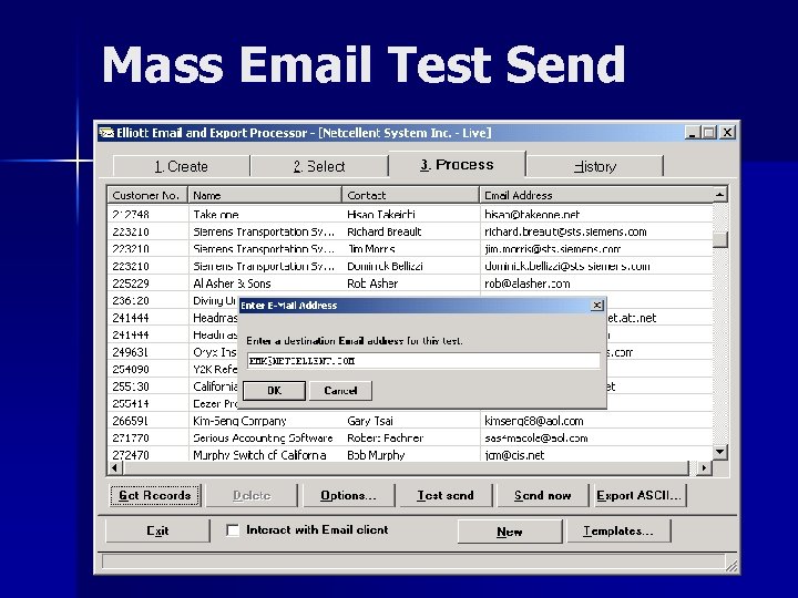 Mass Email Test Send 