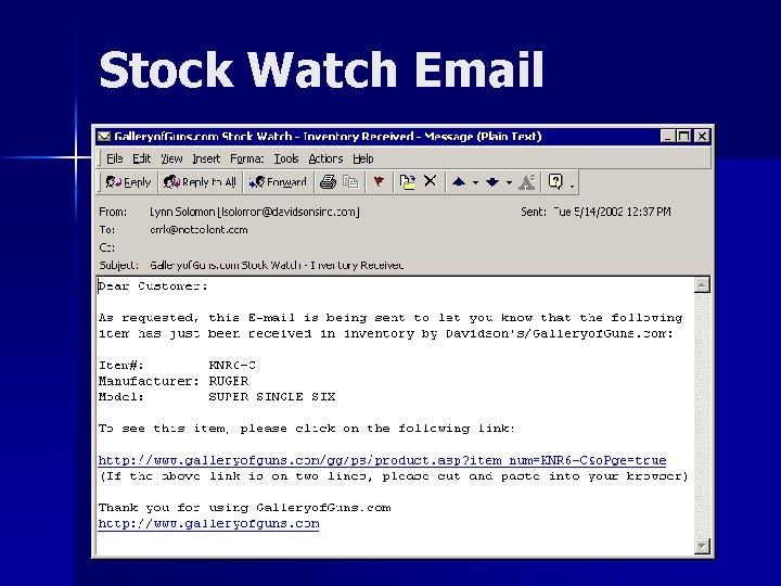 Stock Watch Email 