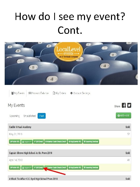 How do I see my event? Cont. 