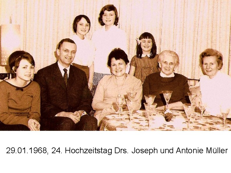 29. 01. 1968, 24. Hochzeitstag Drs. Joseph und Antonie Müller 