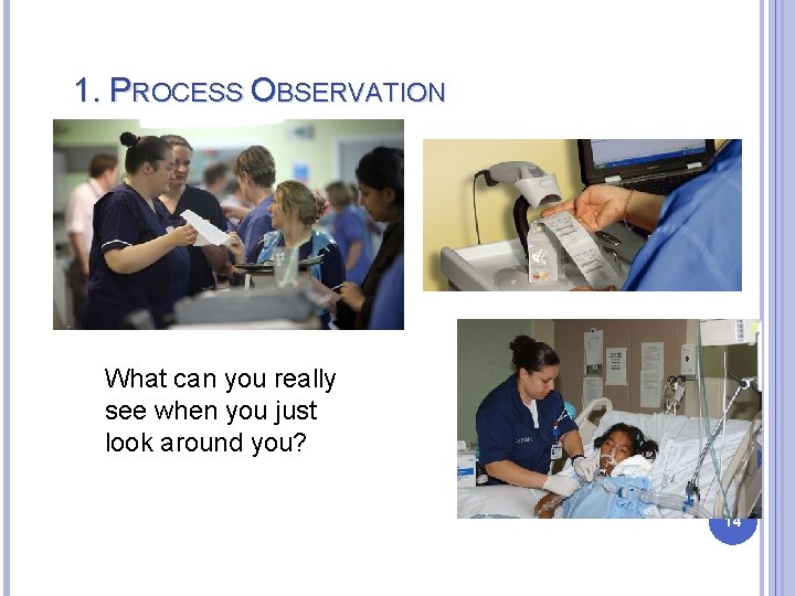 1. PROCESS OBSERVATION What can you really see when you just look around you? 1. PROCESS OBSERVATION What can you really see when you just look around you?