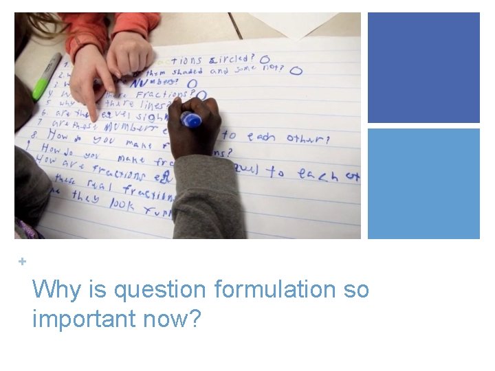 + Why is question formulation so important now? 