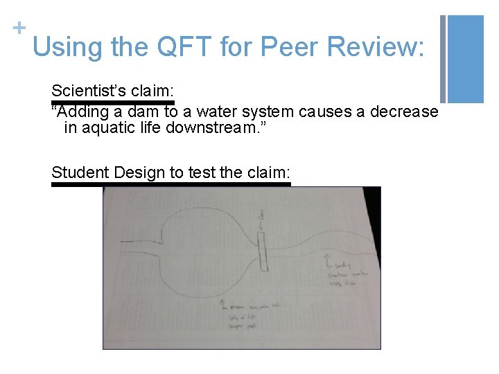 + Using the QFT for Peer Review: Scientist’s claim: “Adding a dam to a