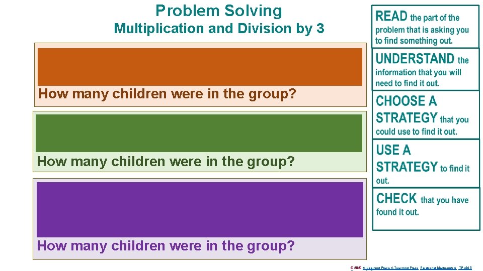 Problem Solving Multiplication and Division by 3 A group of children paid $3 each