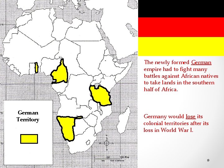 The newly formed German empire had to fight many battles against African natives to