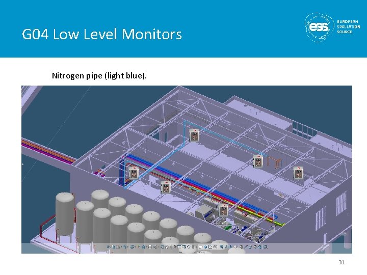 G 04 Low Level Monitors Nitrogen pipe (light blue). 31 