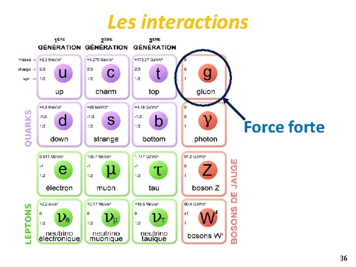 Les interactions Force forte 36 