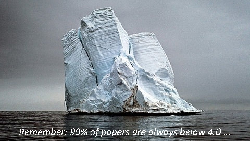 Remember: 90% of papers are always below 4. 0. . . 