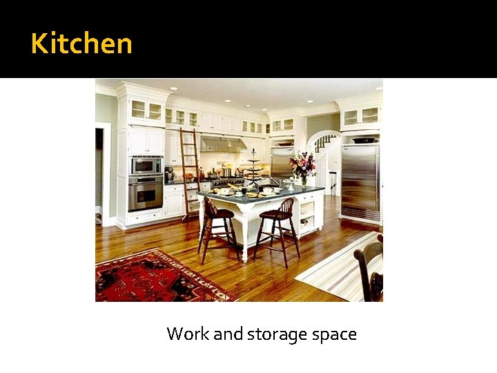 Kitchen Work and storage space 