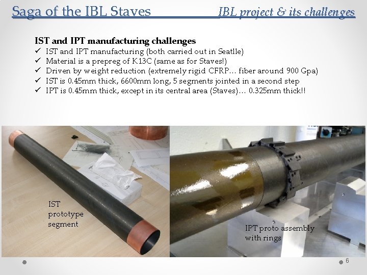 Saga of the IBL Staves IBL project & its challenges IST and IPT manufacturing