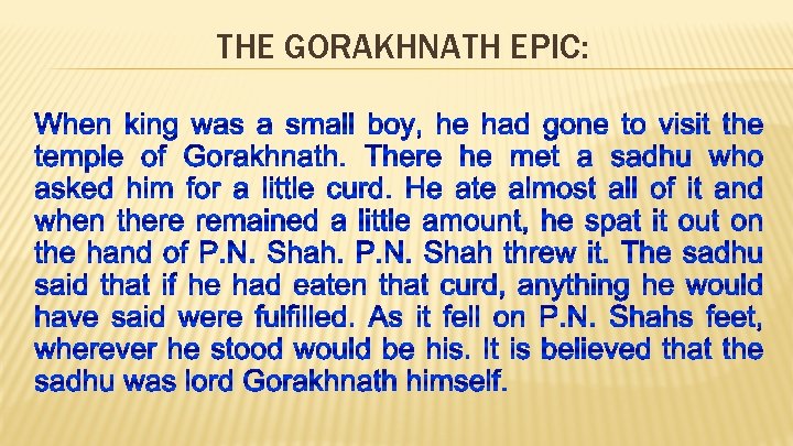 THE GORAKHNATH EPIC: 