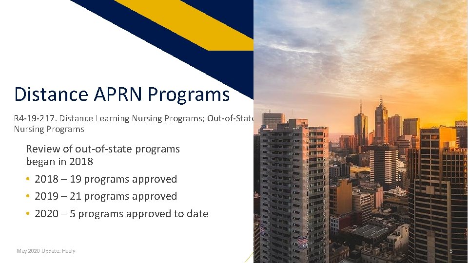 Distance APRN Programs R 4 -19 -217. Distance Learning Nursing Programs; Out-of-State Nursing Programs