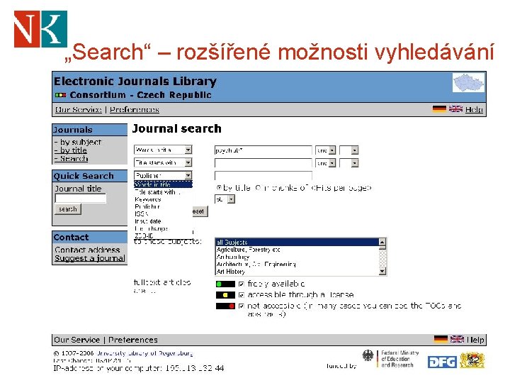 „Search“ – rozšířené možnosti vyhledávání 12 