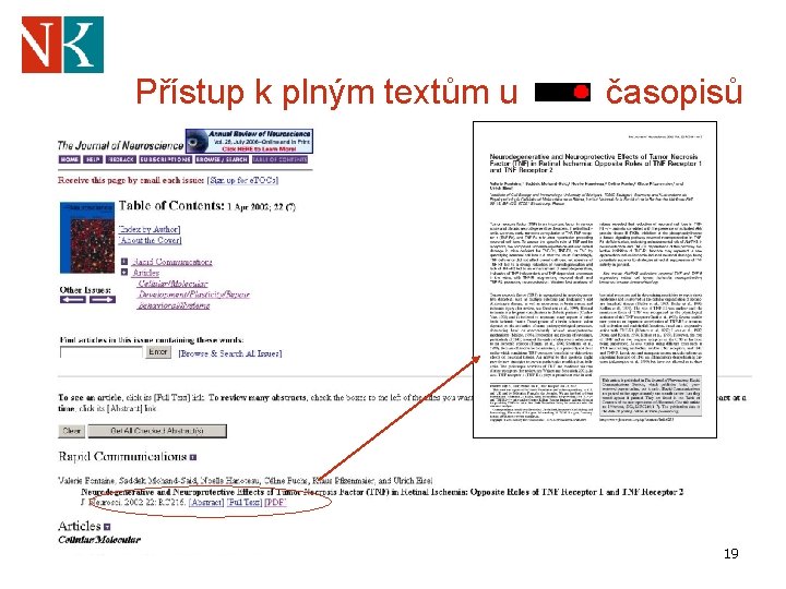 Přístup k plným textům u časopisů 19 