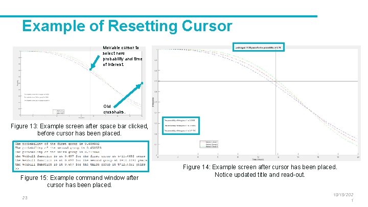 Example of Resetting Cursor Movable cursor to select new probability and time of interest.