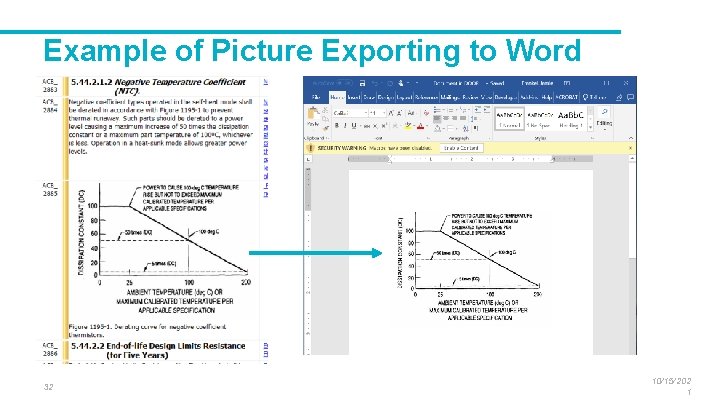 Example of Picture Exporting to Word 32 10/15/202 1 