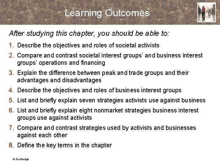 Learning Outcomes After studying this chapter, you should be able to: 1. Describe the