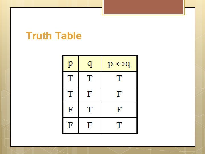 Truth Table 