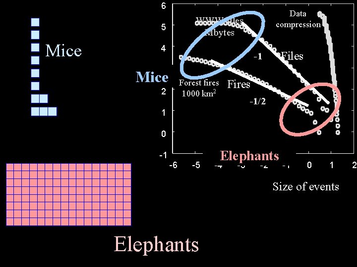 6 5 Mice Data compression WWW files Mbytes 4 Files -1 3 Mice Fires