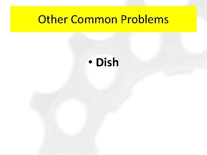 Other Common Problems • Dish 