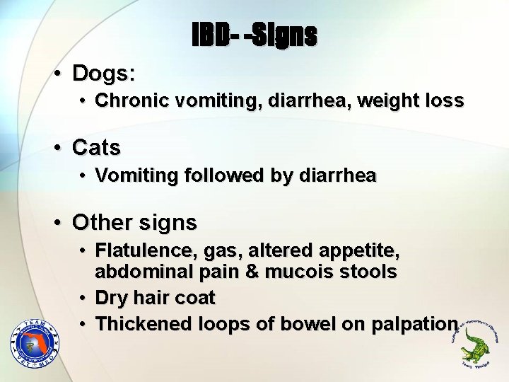 TCVM Approach to Inflammatory Bowel Disease IBD Group