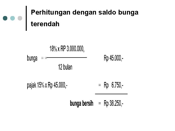 Perhitungan dengan saldo bunga terendah 