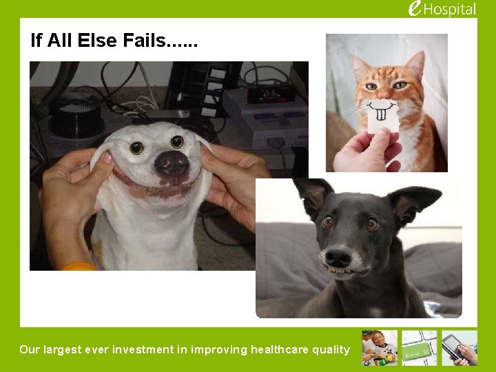 If All Else Fails. . . Our largest ever investment in improving healthcare quality