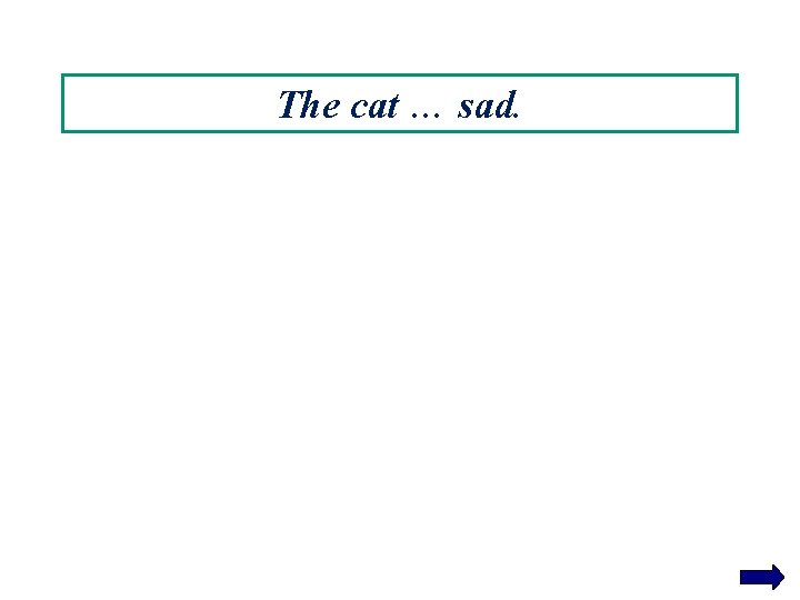 The cat … sad. 