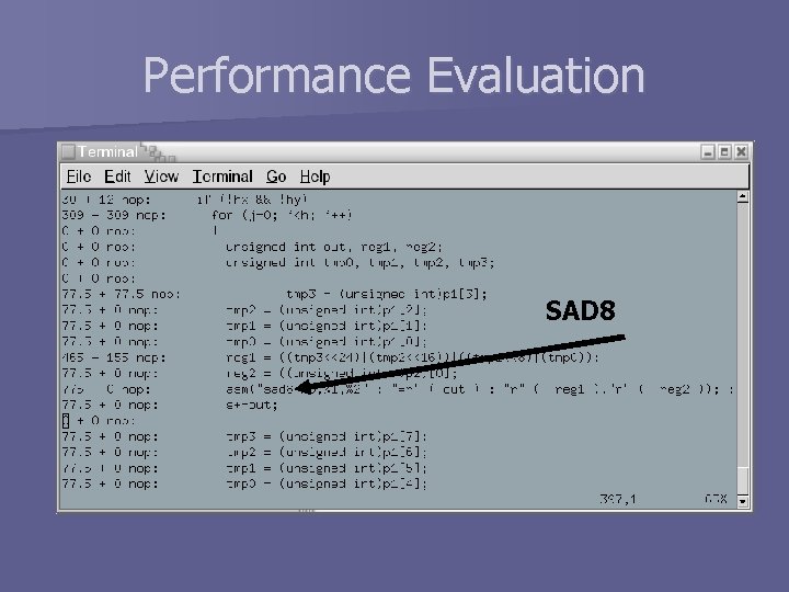 Performance Evaluation SAD 8 