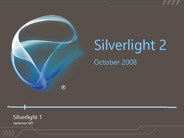 Silverlight 2 October 2008 Silverlight 1 September 2007 