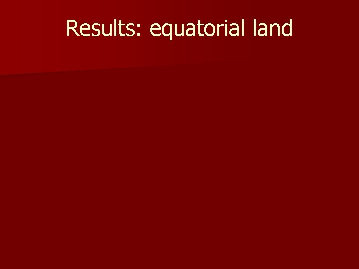 Results: equatorial land 