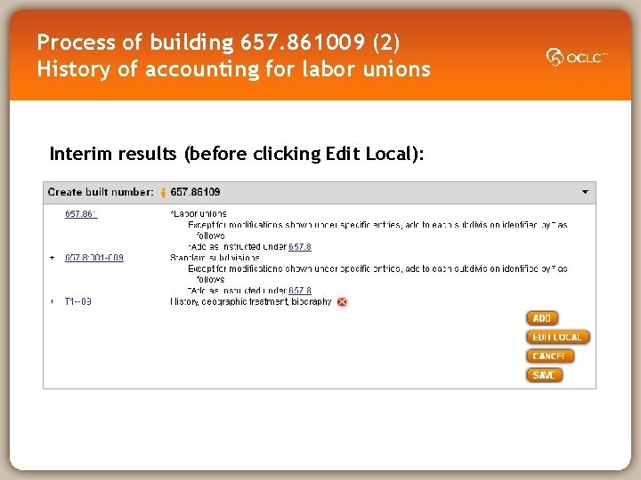 Process of building 657. 861009 (2) History of accounting for labor unions Interim results