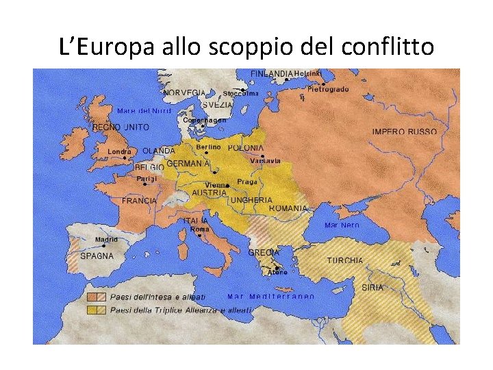 L’Europa allo scoppio del conflitto 