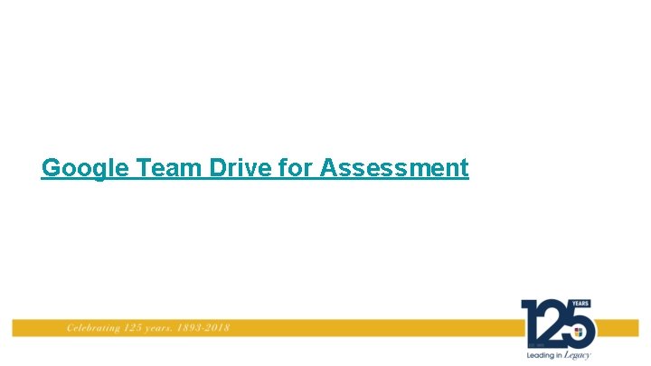 Google Team Drive for Assessment 