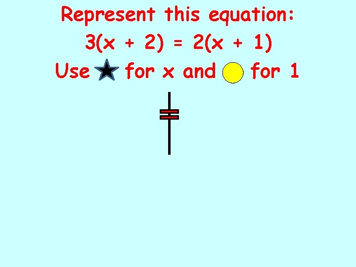 Represent this equation: 3(x + 2) = 2(x + 1) Use for x and