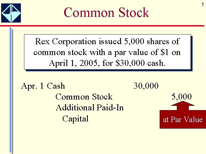 5 Common Stock Rex Corporation issued 5, 000 shares of common stock with a