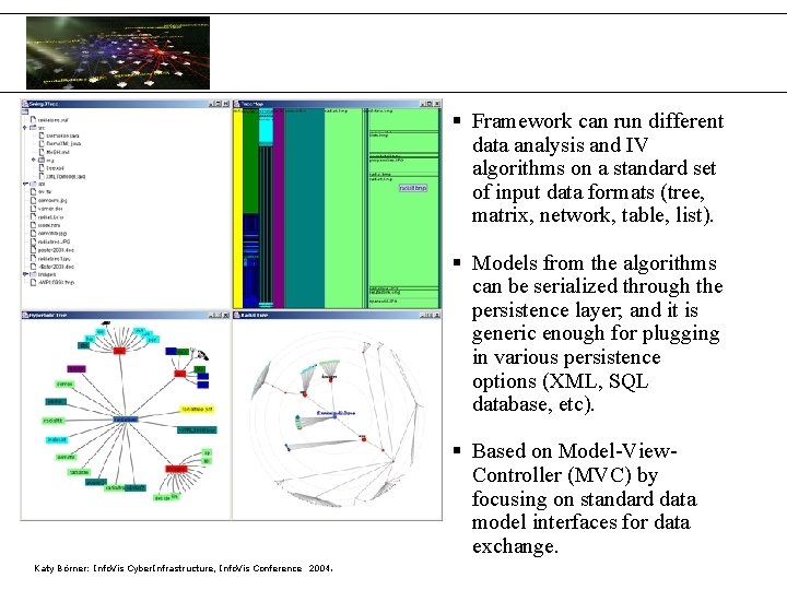 § Framework can run different data analysis and IV algorithms on a standard set