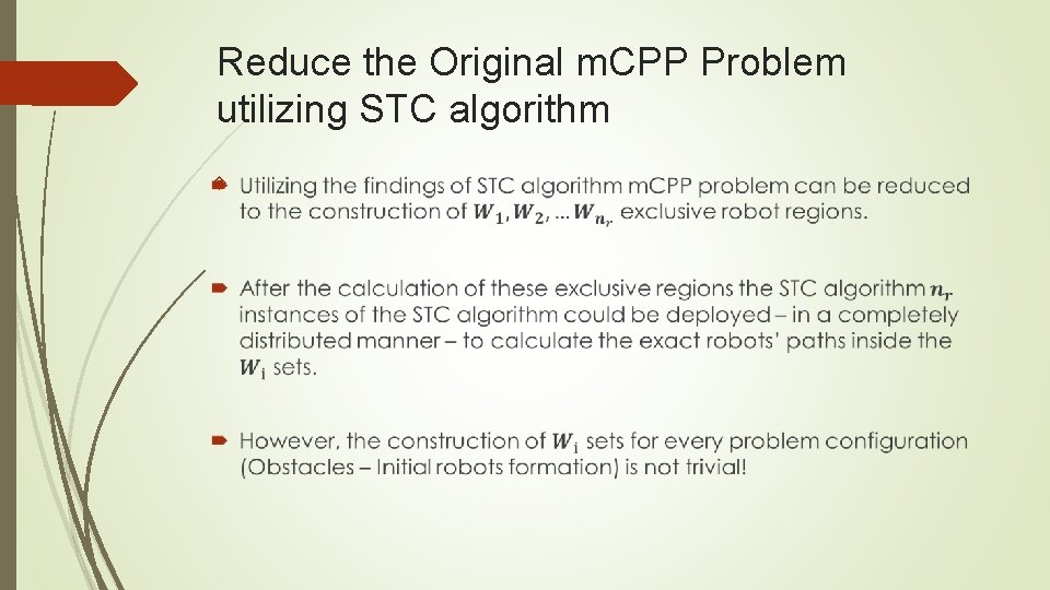 Reduce the Original m. CPP Problem utilizing STC algorithm 
