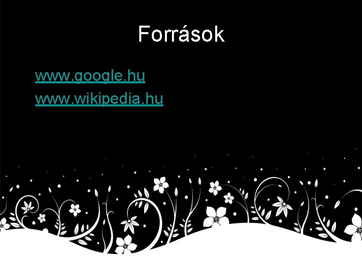 Források • www. google. hu • www. wikipedia. hu Források • www. google. hu • www. wikipedia. hu