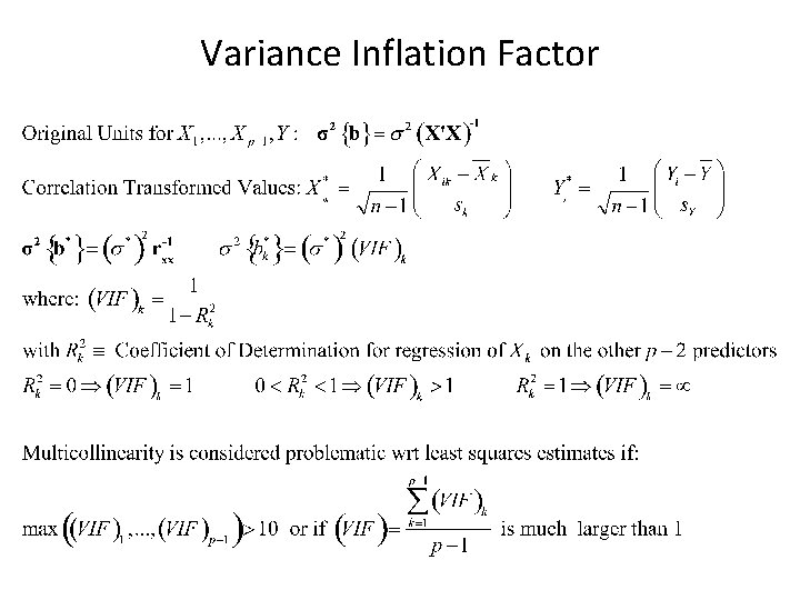 Variance Inflation Factor 