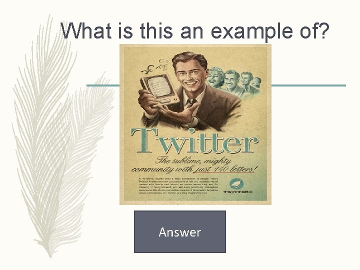 What is this an example of? Answer 