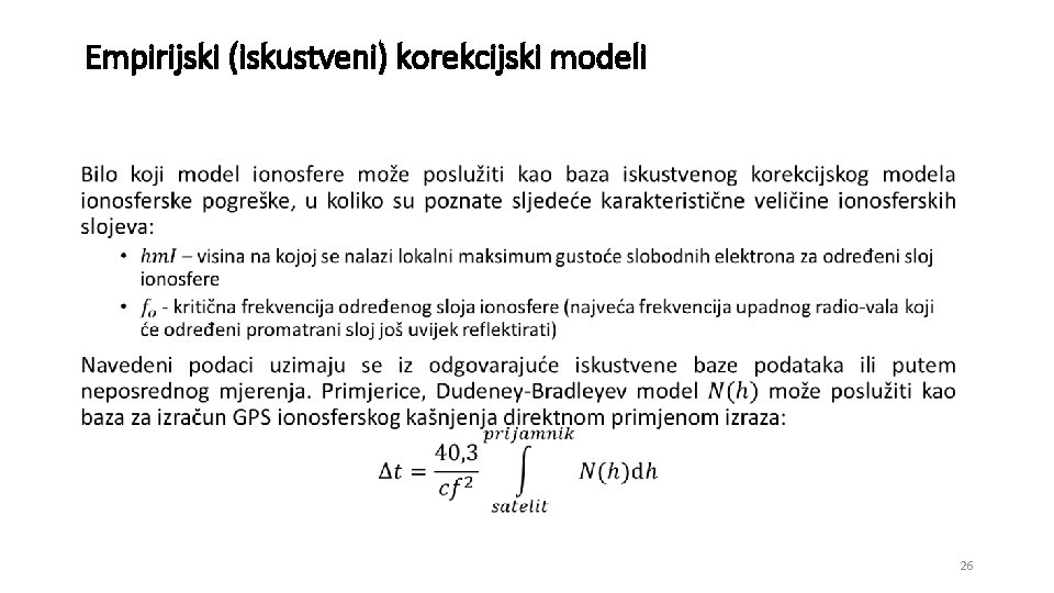 Empirijski (iskustveni) korekcijski modeli • 26 