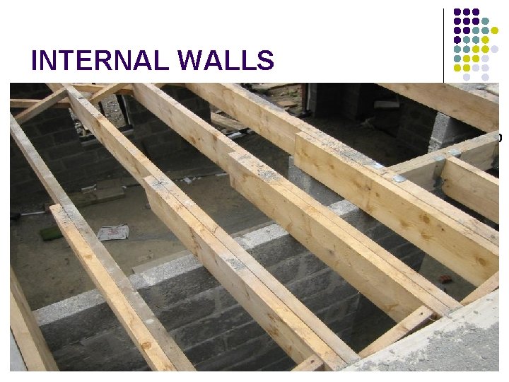 INTERNAL WALLS l The ends of the joists may be rested on a wall