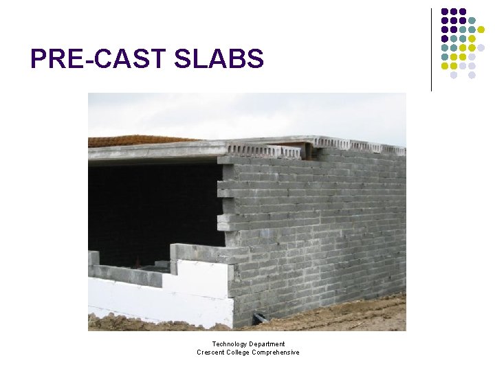 PRE-CAST SLABS Technology Department Crescent College Comprehensive 