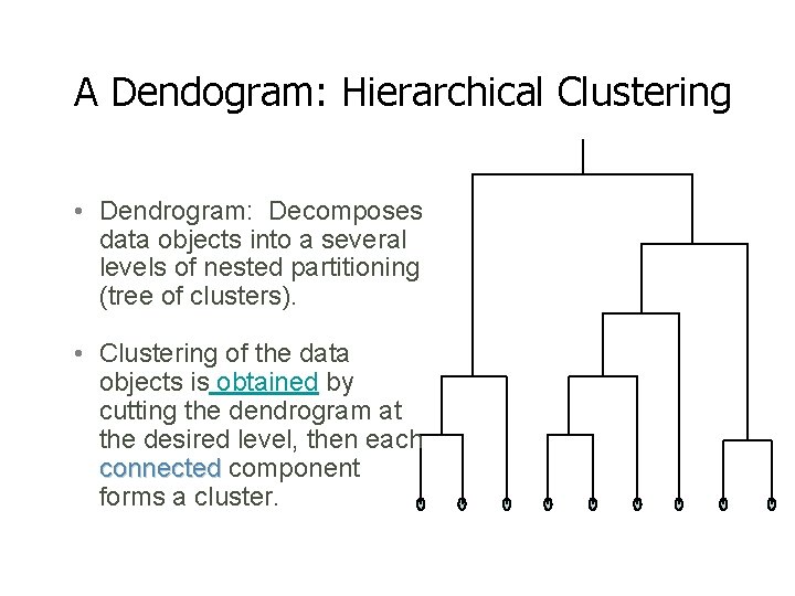 A Dendogram: Hierarchical Clustering • Dendrogram: Decomposes data objects into a several levels of