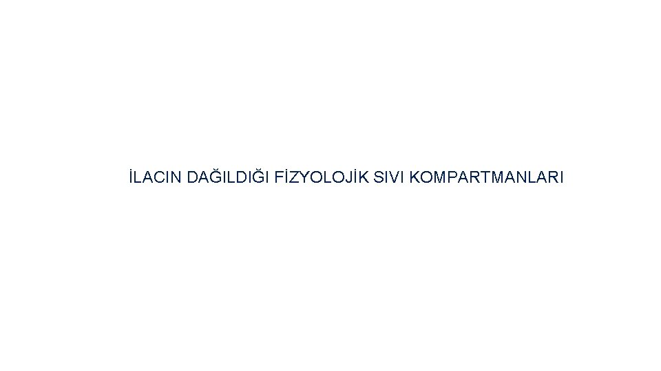 İLACIN DAĞILDIĞI FİZYOLOJİK SIVI KOMPARTMANLARI 